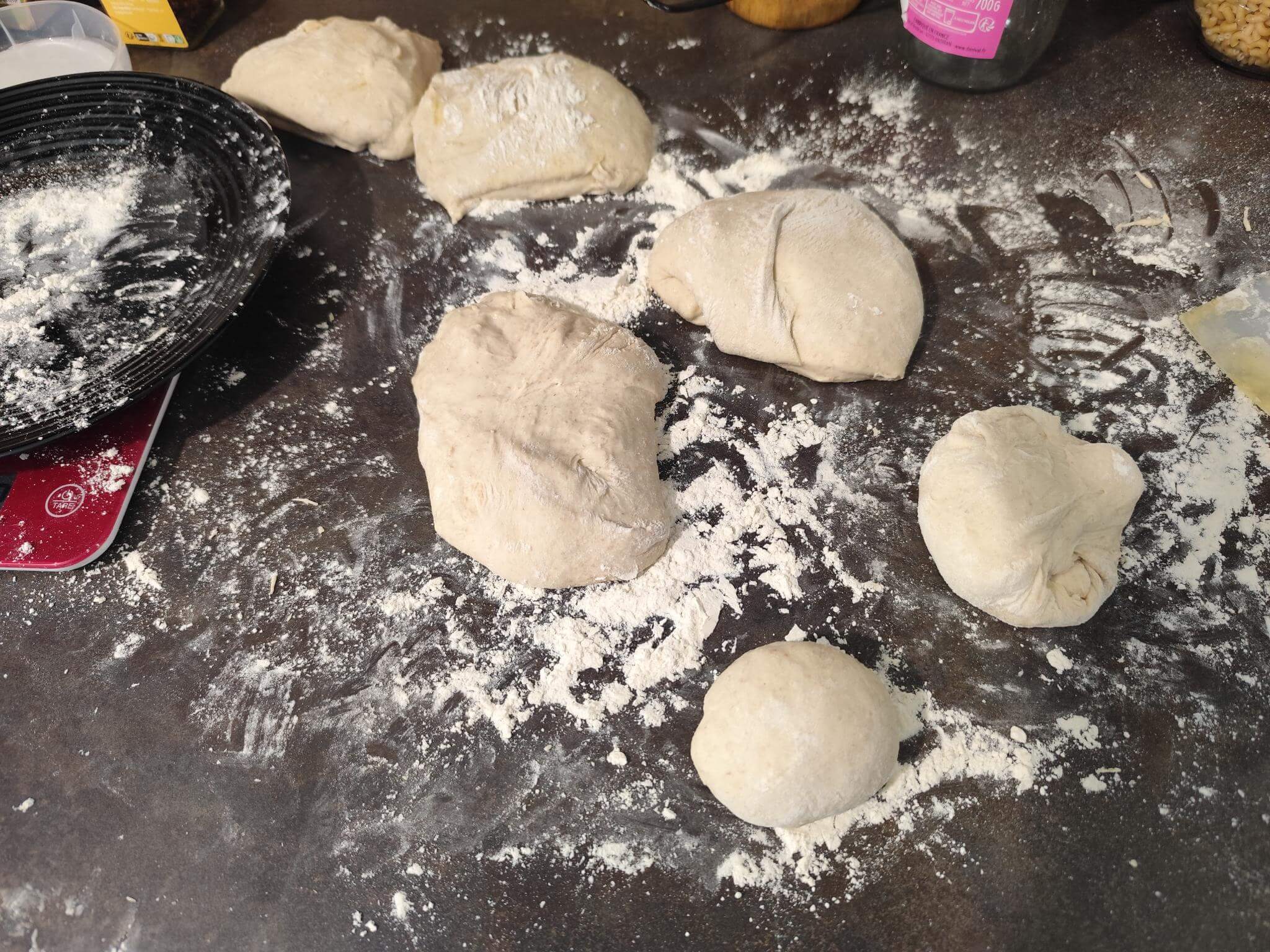 Pâtons pesés