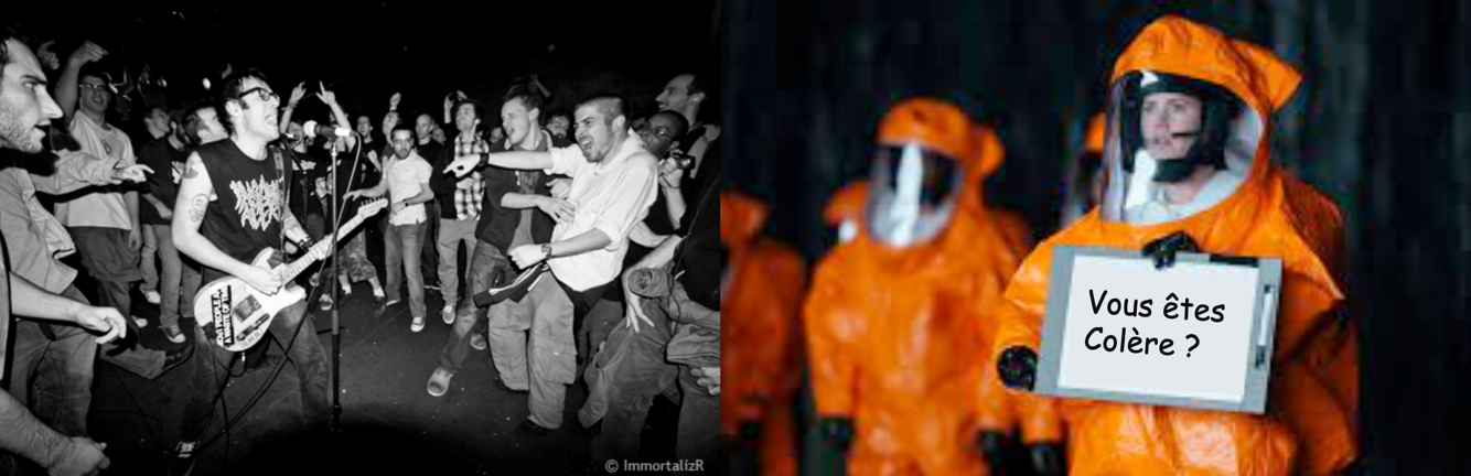 Un mélange d'un concert de punk et du meme de premier contact